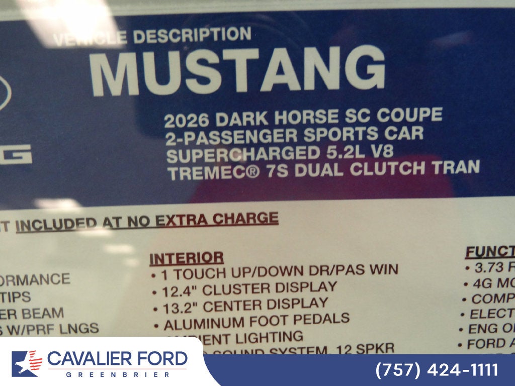 2026 Ford Mustang Dark Horse® SC
