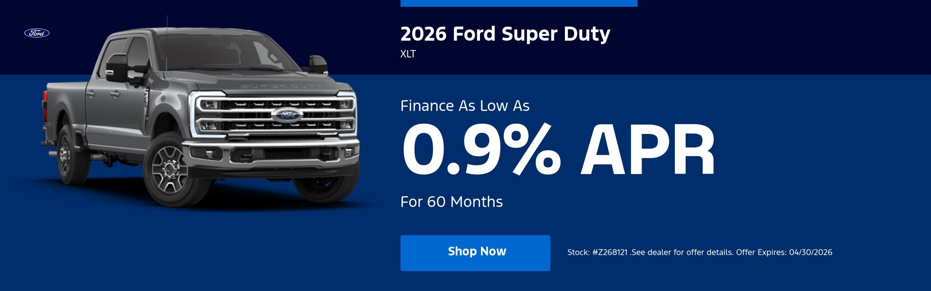 2026 Ford Super Duty XLT Finance As Low As 0.9% APR For 6