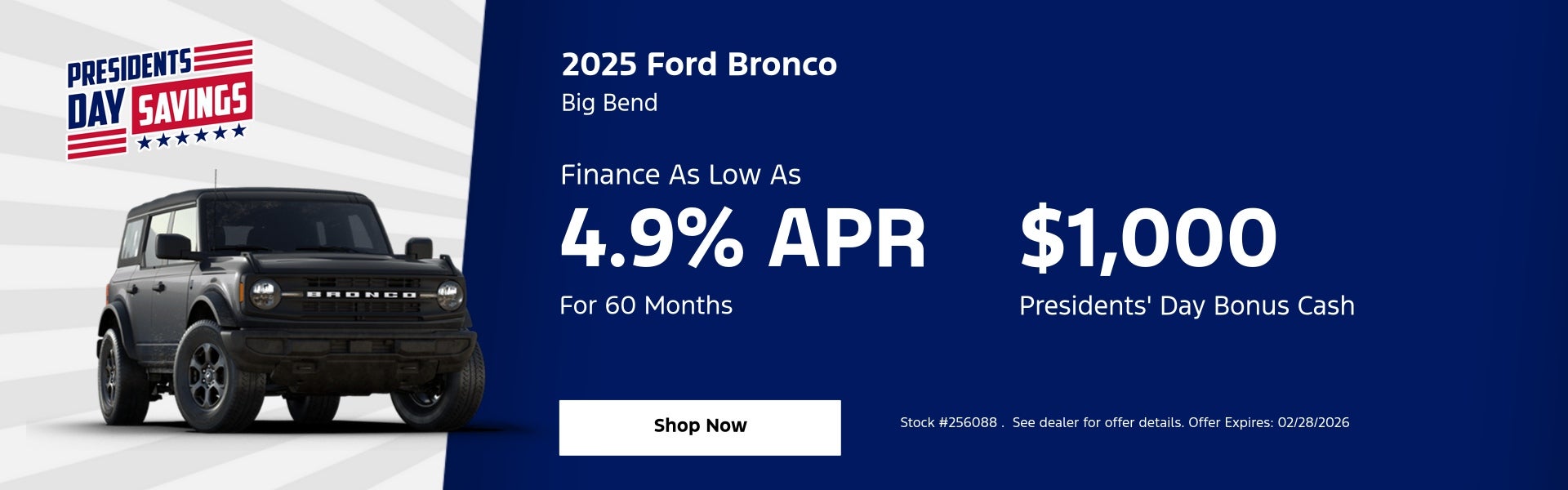 2025 Ford Bronco Big Bend Finance As Low As 4.9% APR For 