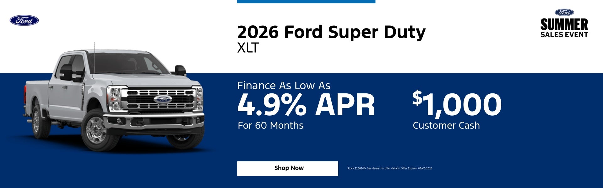 2026 Ford Super Duty XLT Finance As Low As 4.9% APR For 6