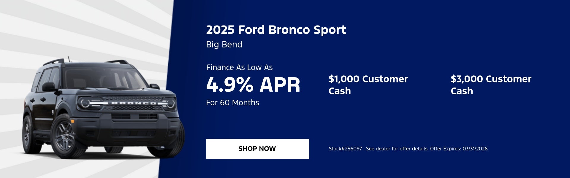 2025 Ford Bronco Sport Big Bend Finance As Low As 4.9% APR