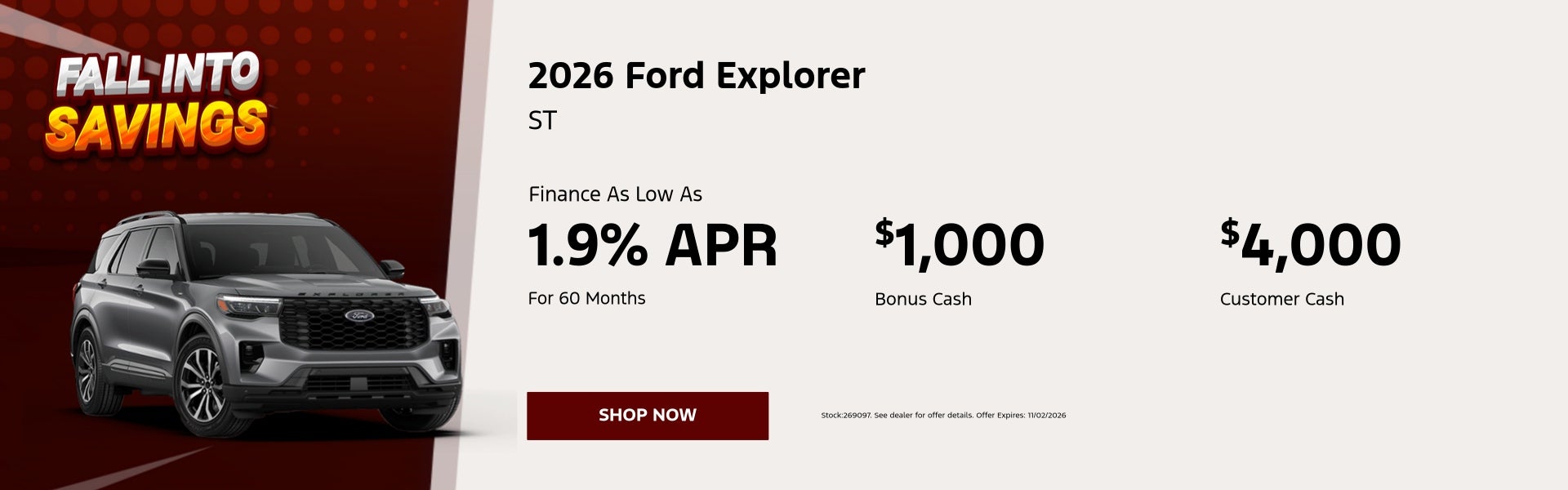 2026 Ford Explorer ST AND Finance As Low As 1.9% APR For 
